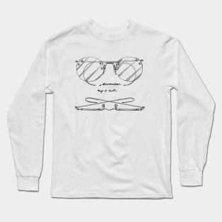 Spectacles Vintage Patent Hand Drawing Long Sleeve T-Shirt